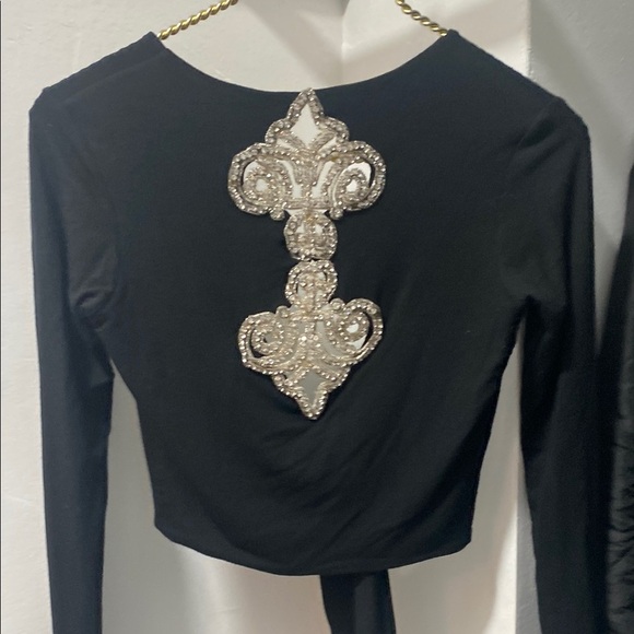Sky limited edition Black Embellished Long Sleeve Blouse Small pre loved cond. - Picture 1 of 13
